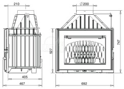 Камінна топка Uniflam 700 Plus Eco з шибером (ref. 907-697). Фото 6