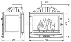 Камінна топка Uniflam 700 Selenic з шибером праве скло (ref. 601-732). Фото 3