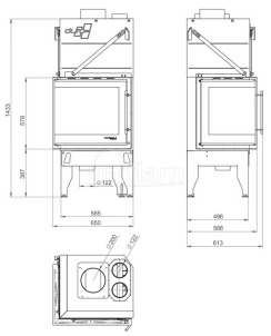 Камінна топка Uniflam 660 DURO ліве скло (ref. 837-007). Фото 3