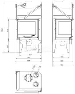 Камінна топка Uniflam 660 DURO ліве скло гільйотина (ref. 837-005). Фото 3