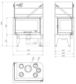 Камінна топка Uniflam 860 DURO ліве скло гільйотина (ref. 837-027). Фото 3